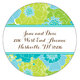 Modern Floral - Blue and Green Round Address Labels Image 2 of 2